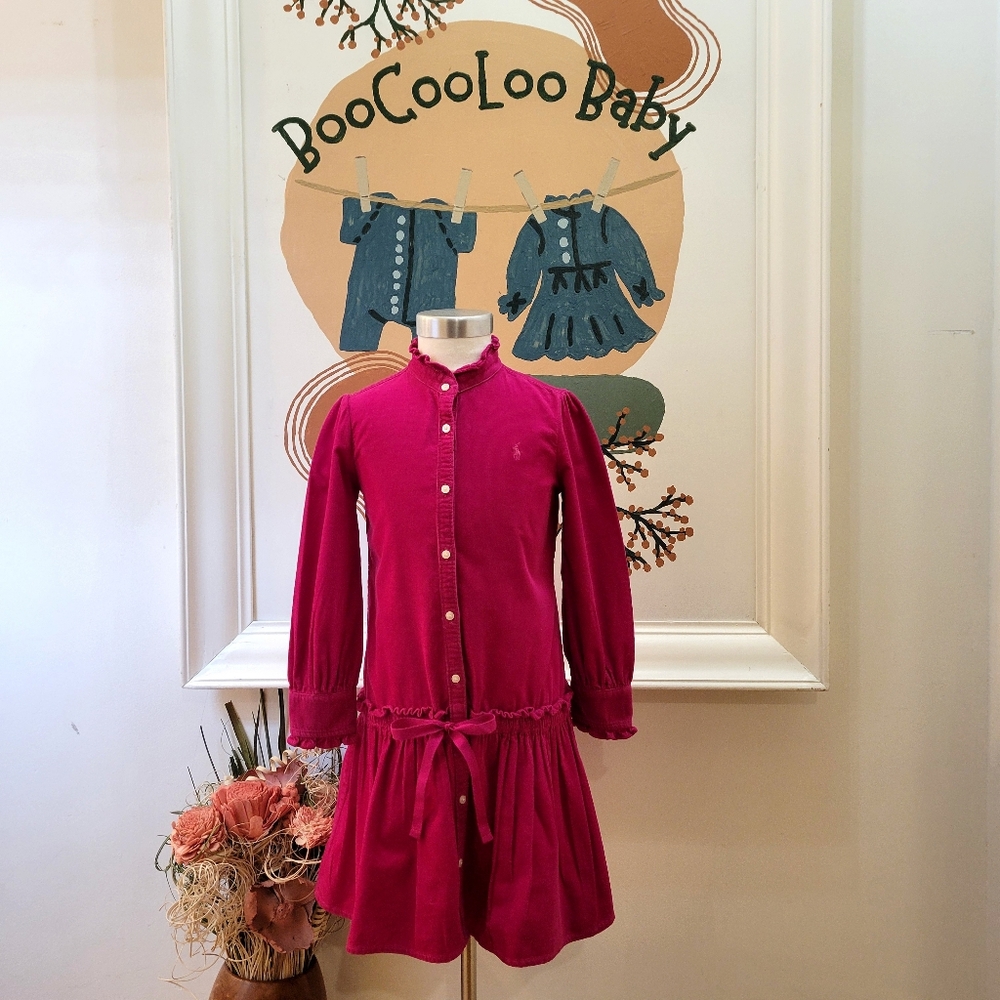 Ralph Lauren Blue Label Fuchsia Cotton Corduroy Dress